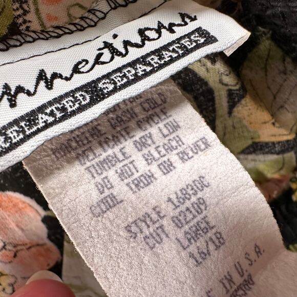 Vintage Connections Tropical Bird High Rise Shorts Women's Large 16/18 Elastic - Picture 5 of 7